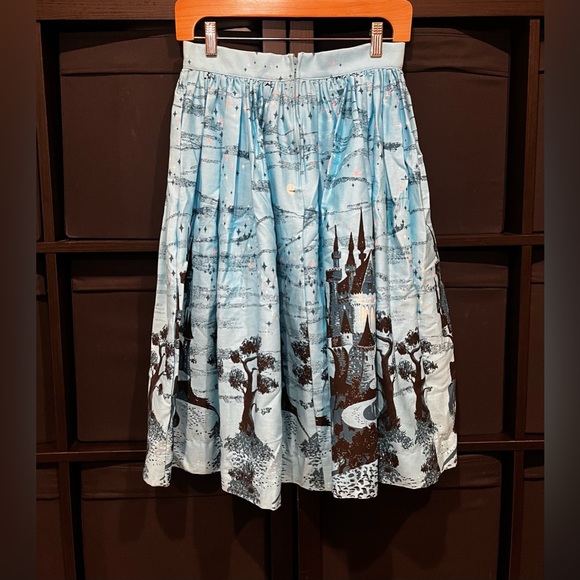Disney Pinup Couture PUG Castle Swing Skirt In Blue Size S NWOT - Picture 3 of 7